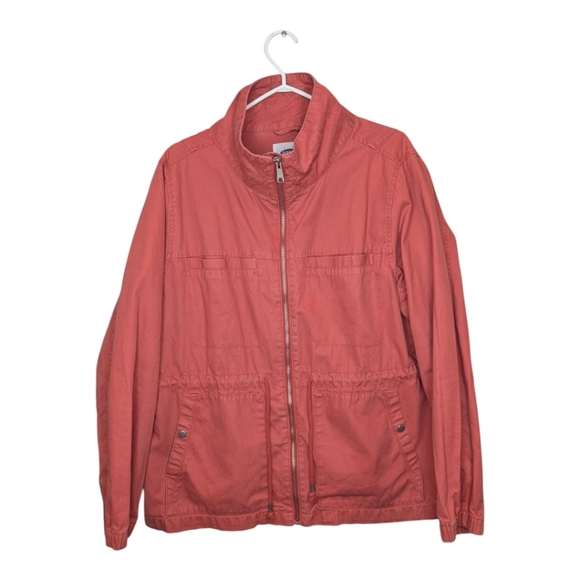 Old Navy Pink and Orange Utility Jacket with Stand-Up Collar - Picture 1 of 8